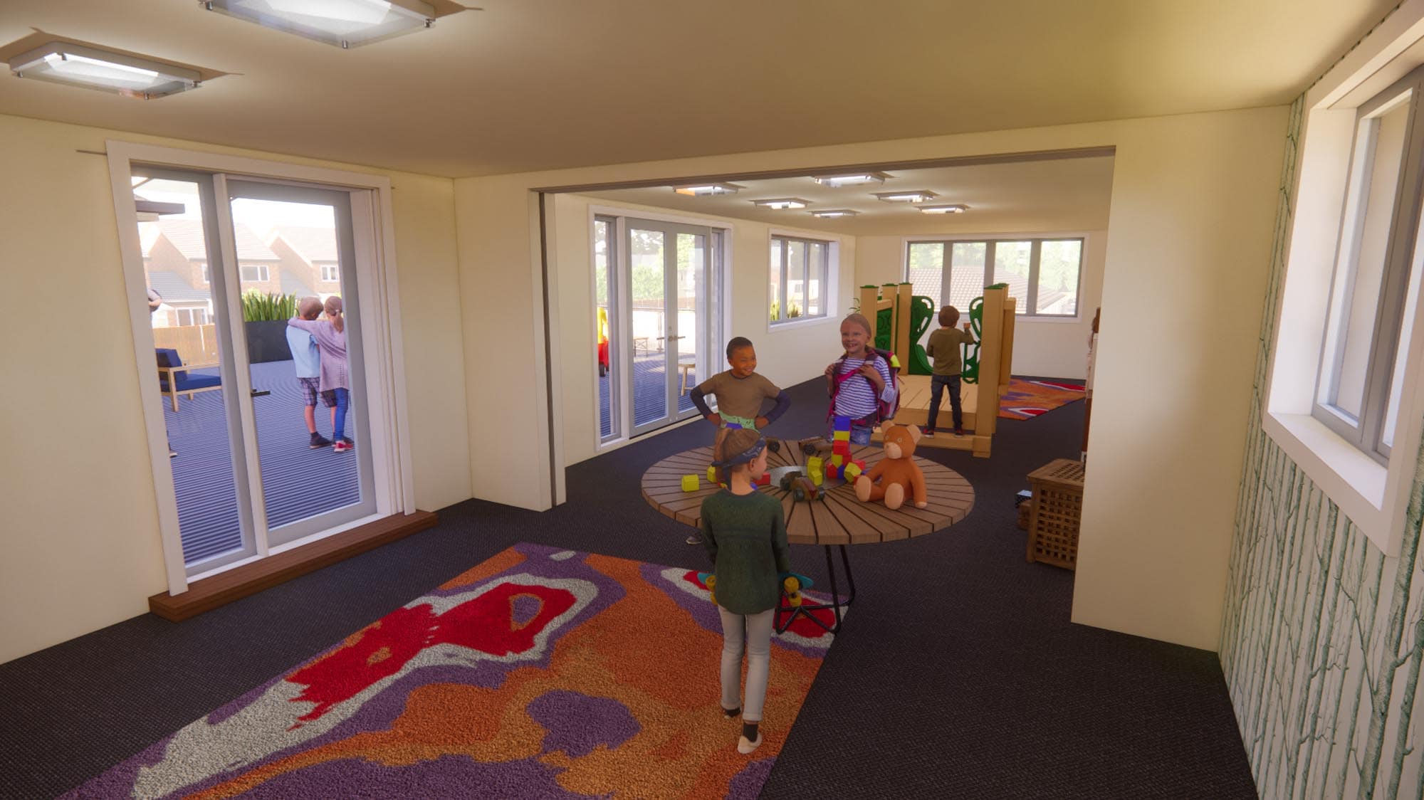 Interior 3D rendering of commercial redevelopment in Midlands Nursery