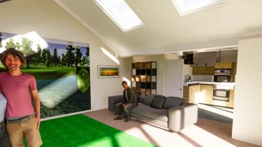 Home golf simulator extension