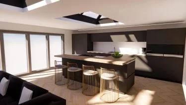 Home kitchen extension planning and 3D Virtual Model design