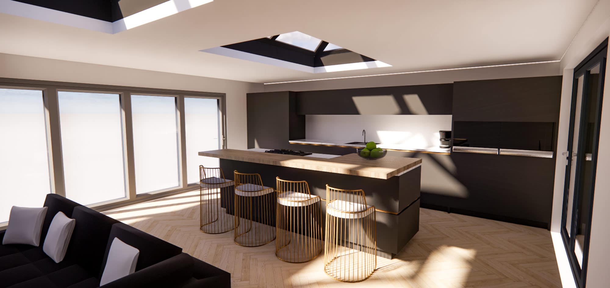 Home kitchen extension planning and 3D Virtual Model design