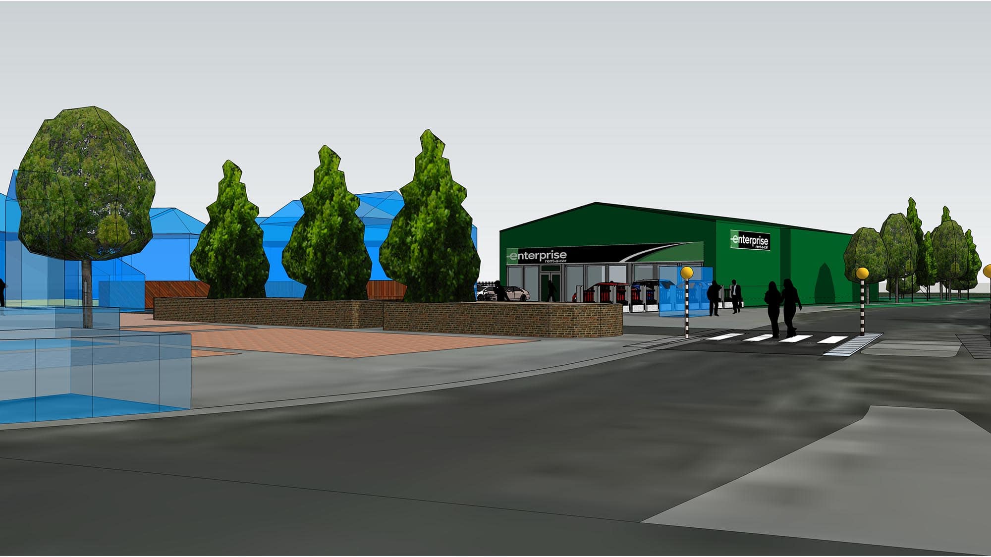 Commercial CAD 3D design of large premises