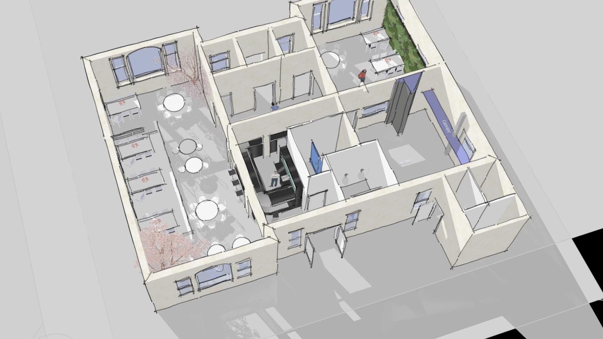 3D aerial model of commercial refurbishment project