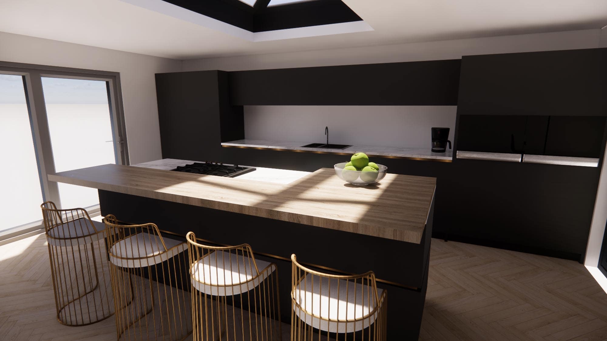 3D designs for kitchen and lounge extension
