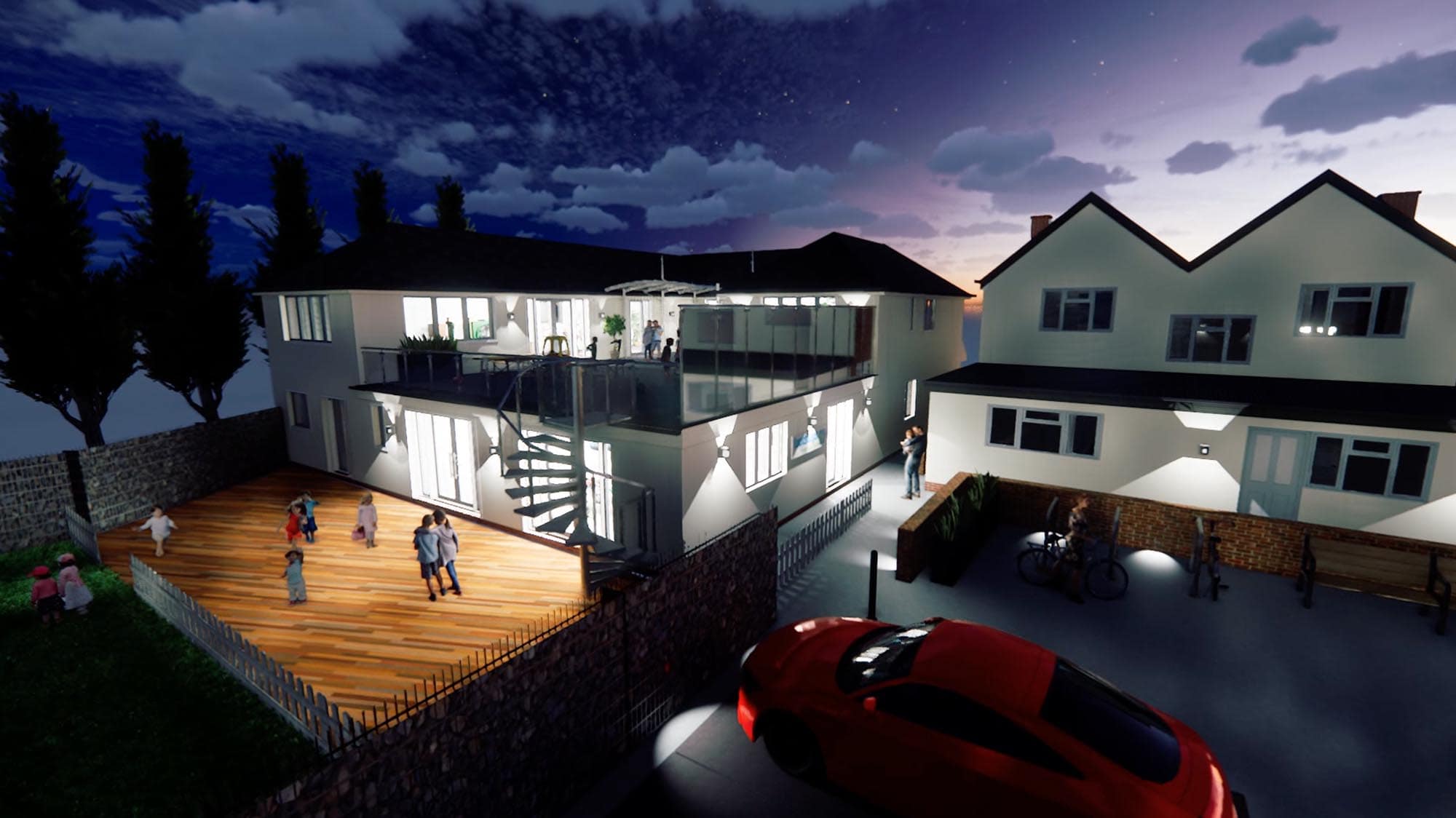 Virtual rendering of commercial premises