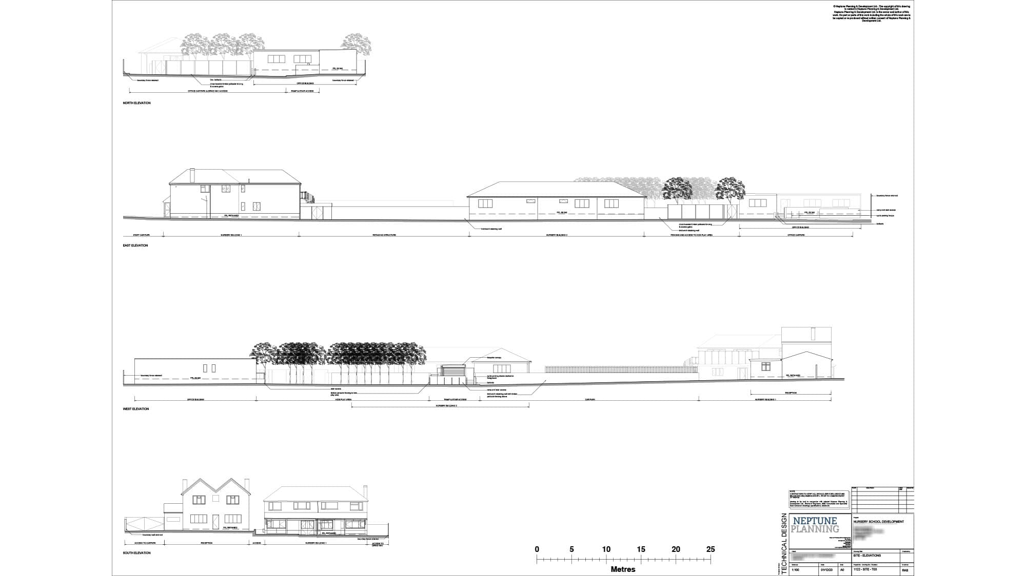 Architectural plans with arboreal study